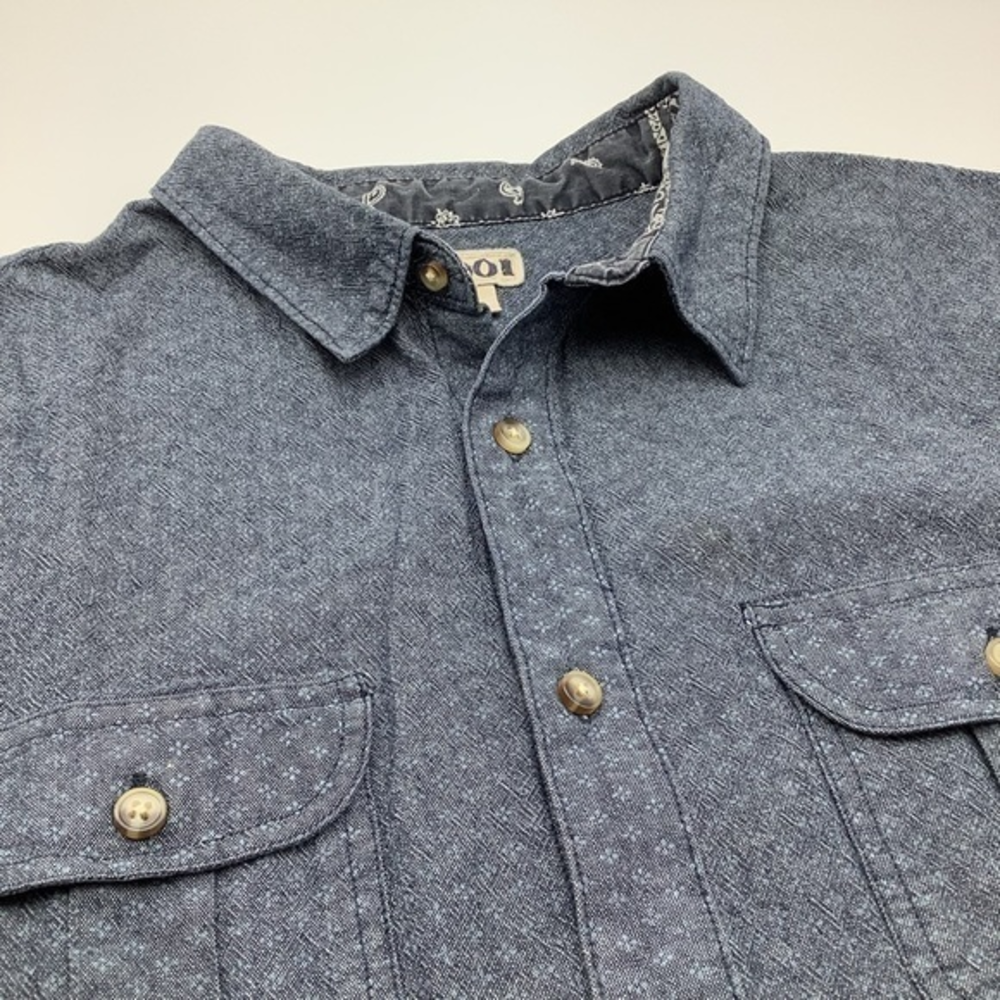 1901 Men’s Short Sleeve Button Up Blue‎ Shirt Size Large